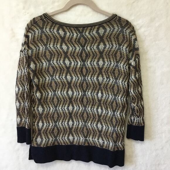 Club Monaco Brown Diamond-Patterned Knit Top - Picture 6 of 9